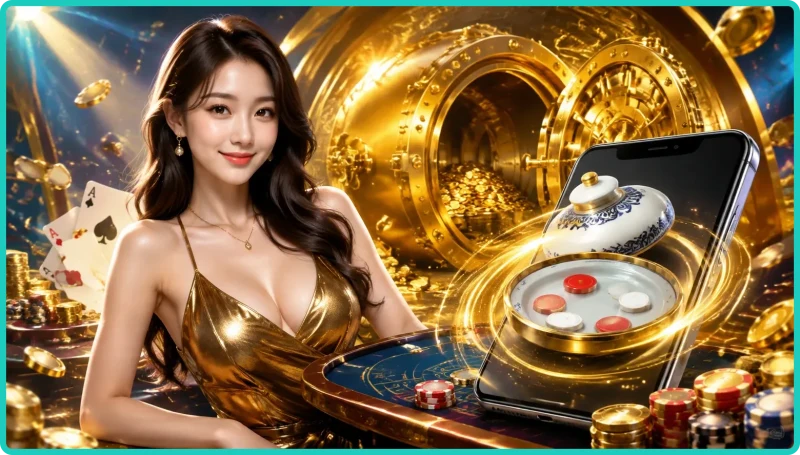 Điện thoại hiển thị giao diện game xóc đĩa online hiện đại tiện lợi
